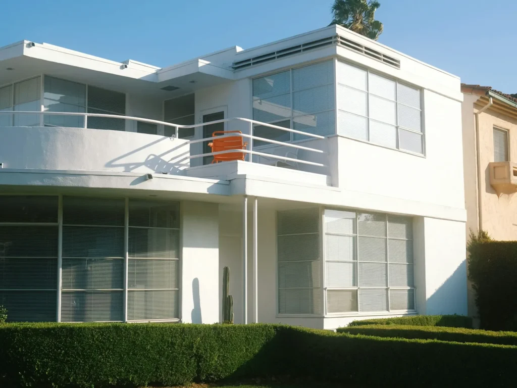Hillside Redhawk-style home with large view windows